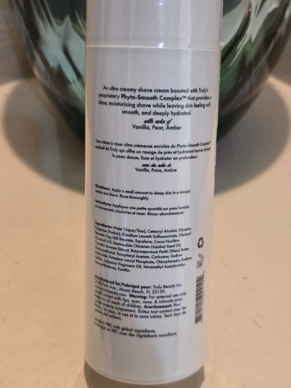 TRULY Vanilla Baby Hydra-Smooth Shave Cream 5 oz 147 mL Phyto-Smooth New